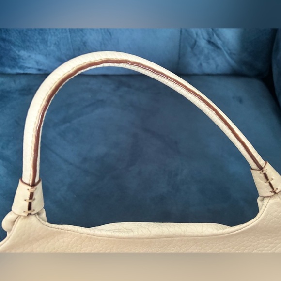 Kate Spade Berkshire Road Stevie Satchel White Pebbled Leather Tassles Boho EUC - Picture 14 of 16